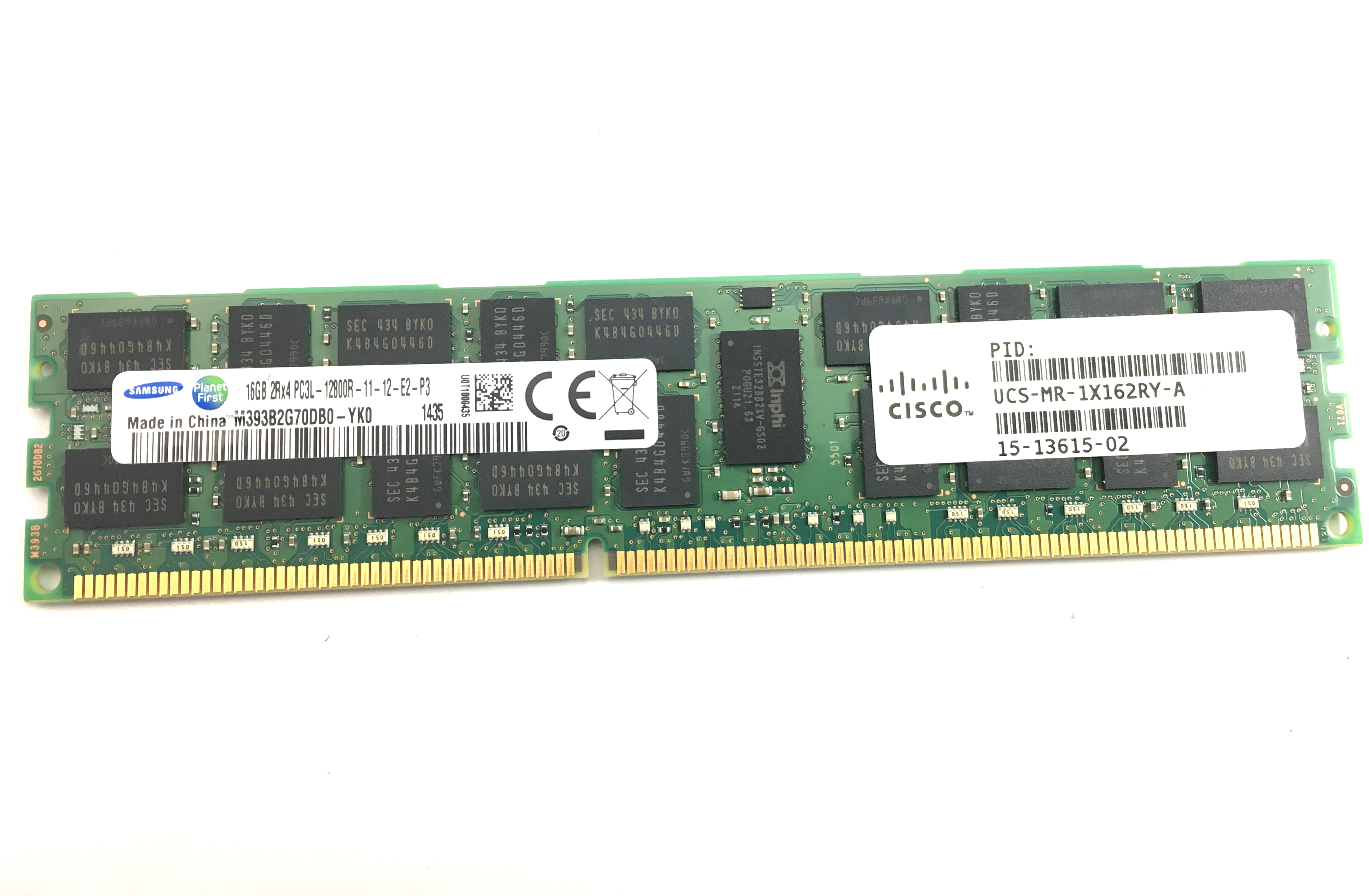 Cisco 16GB 2Rx4 PC3L-12800R DDR3 ECC Registered Memory (M393B2G70BH0-YK0-CISCO)