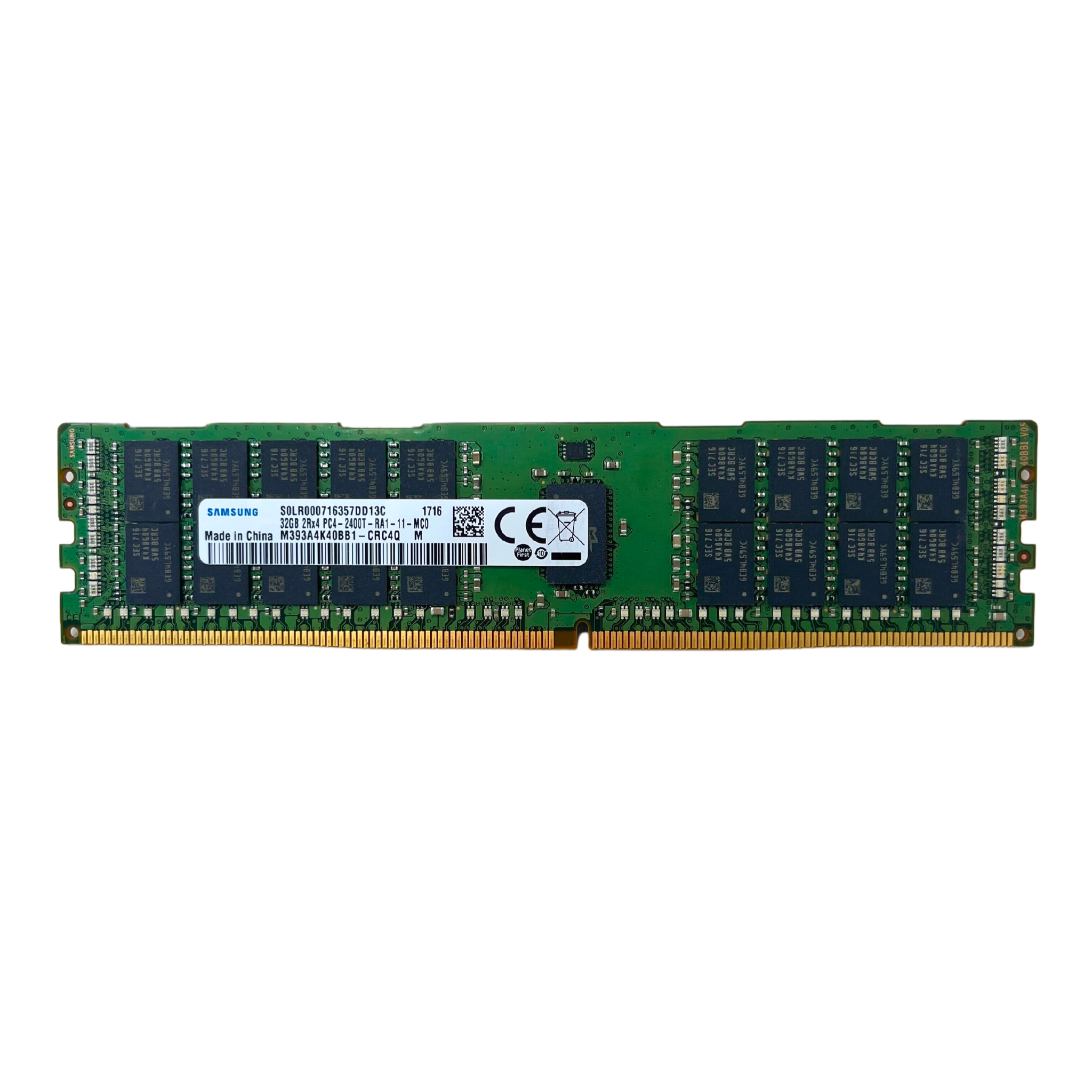 Samsung 32GB 2RX4 PC4-2400T DDR4 ECC Registered Memory (M393A4K40BB1-CRC4Q - 7317930)