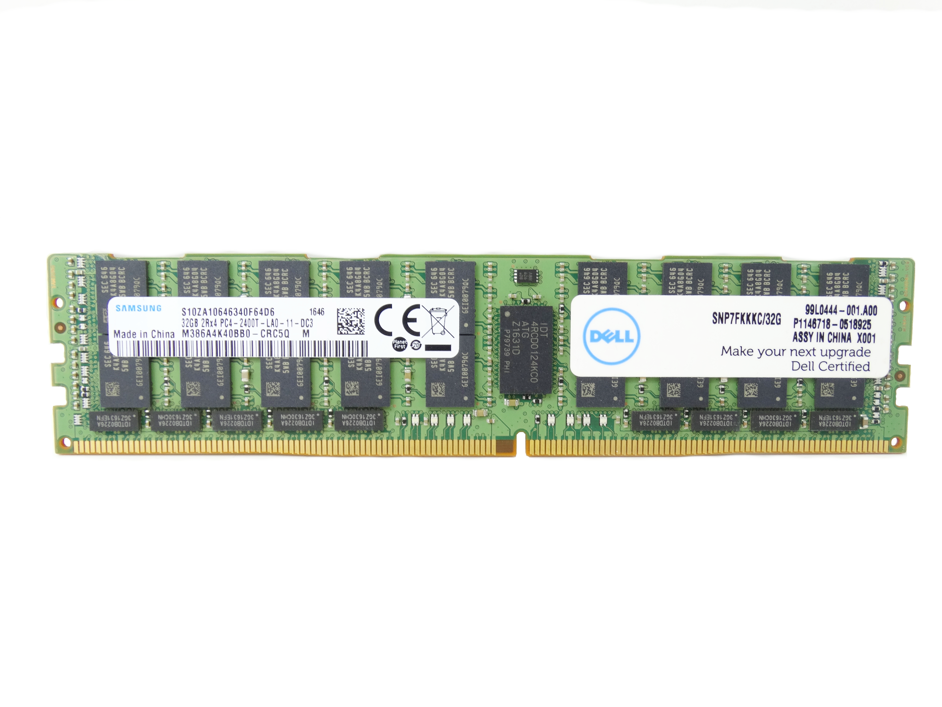 DELL 32GB 2Rx4 PC4-2400T DDR4 ECC Registered LRDIMM Memory (M386A4K40BB0-CRC4Q - SNP7FKKKC/32G)