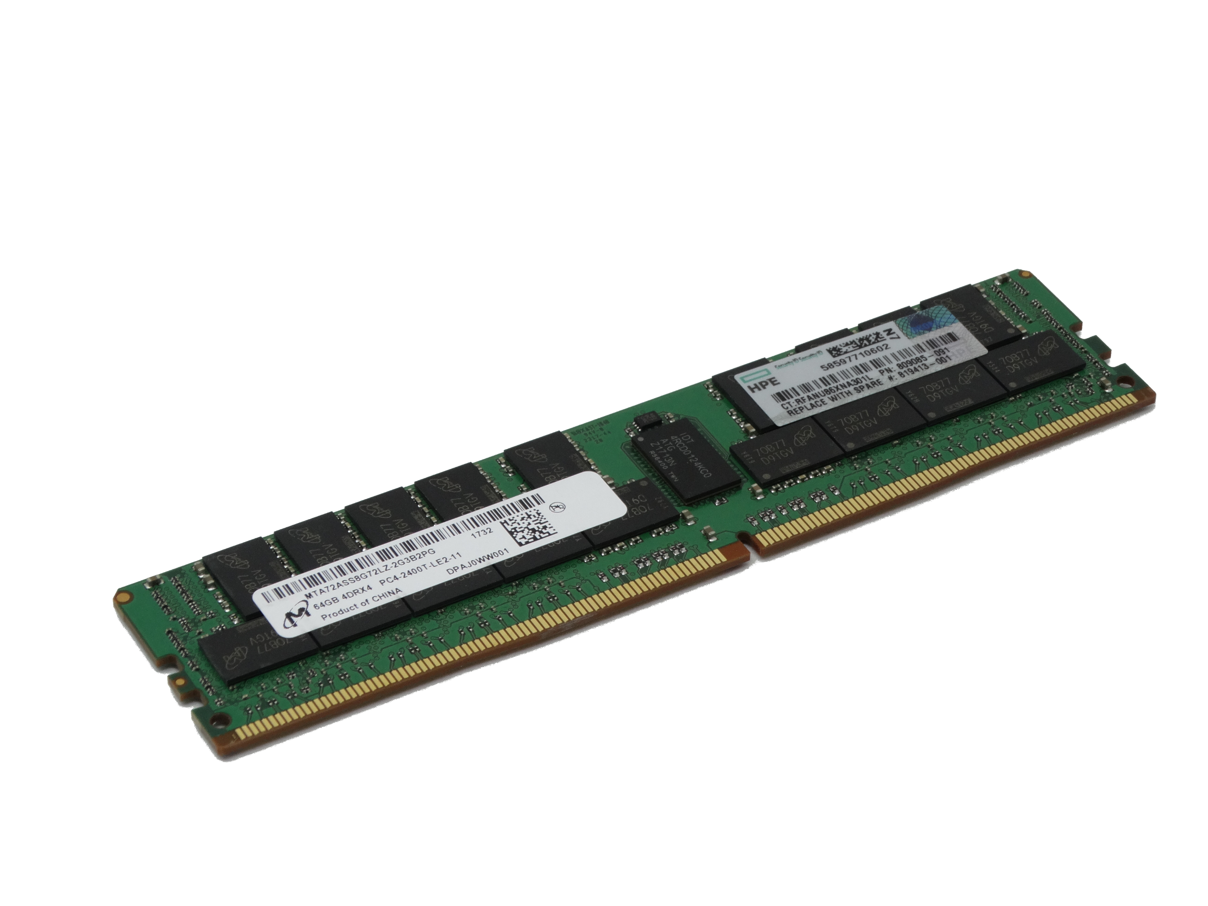 HP 64GB 4DRX4 PC4-2400T-L LRDIMM DDR4 ECC Registered Memory (HMAA8GL7MMR4N-UH T2 AA - 809085-091)