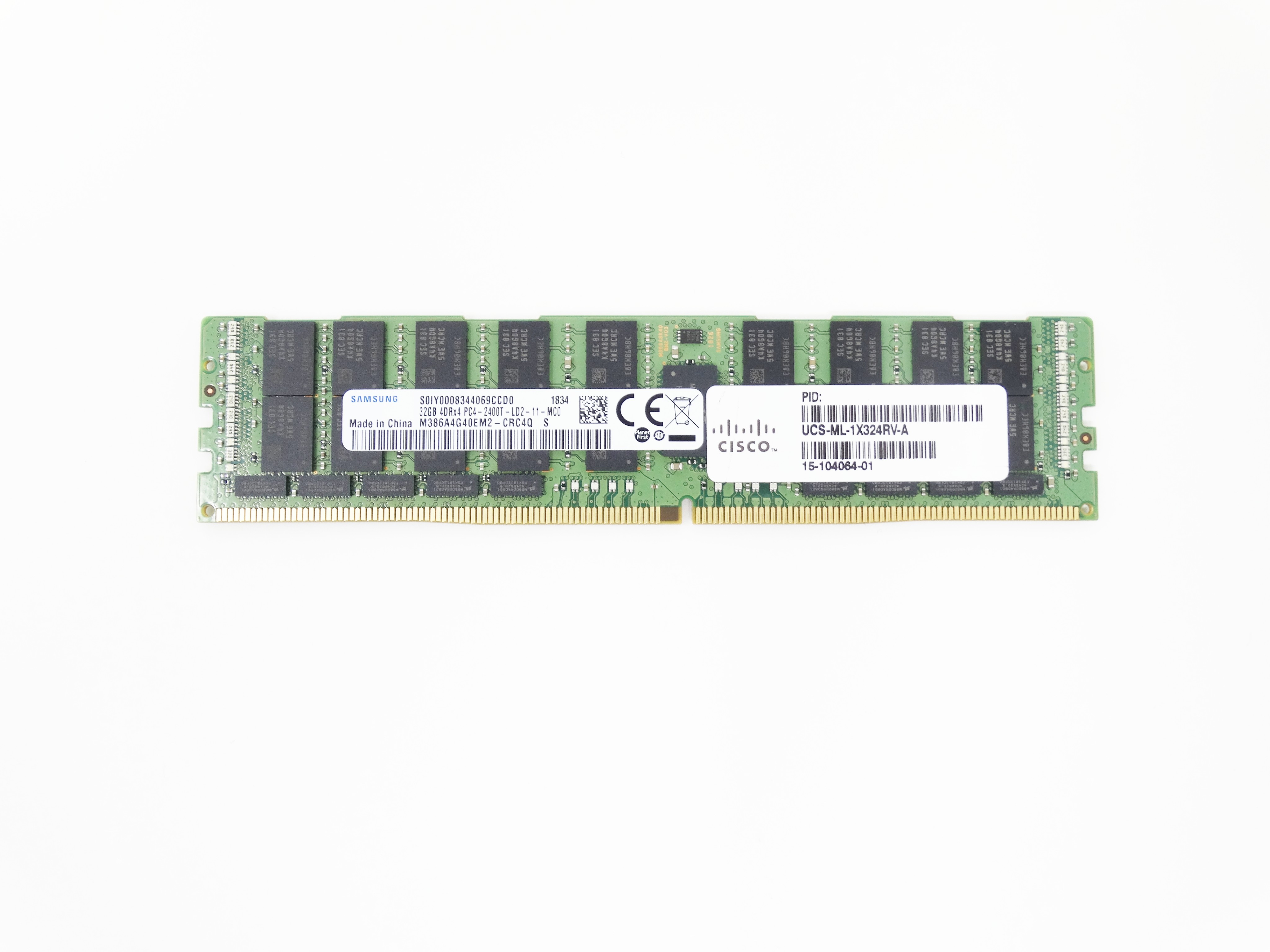 Cisco 32GB 4DRx4 PC4-2400T-L DDR4 LRDIMM ECC Registered Memory (M386A4G40EM2-CRC4Q - UCS-ML-1X324RV-A)