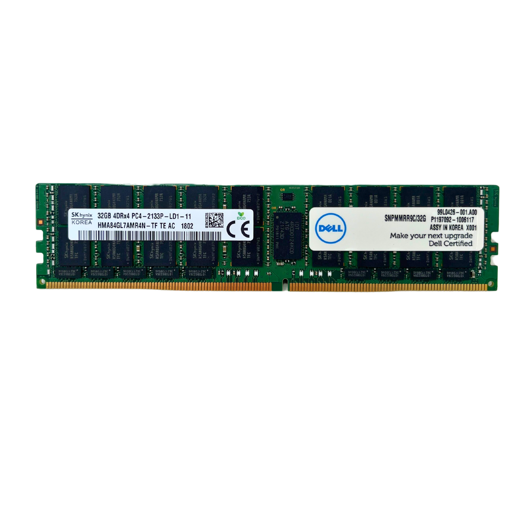 Dell 32GB 4DRx4 PC4-2133P-L DDR4 LRDIMM ECC Registered Memory (MTA36ASF4G72PZ-2G1 - 3rdParty)