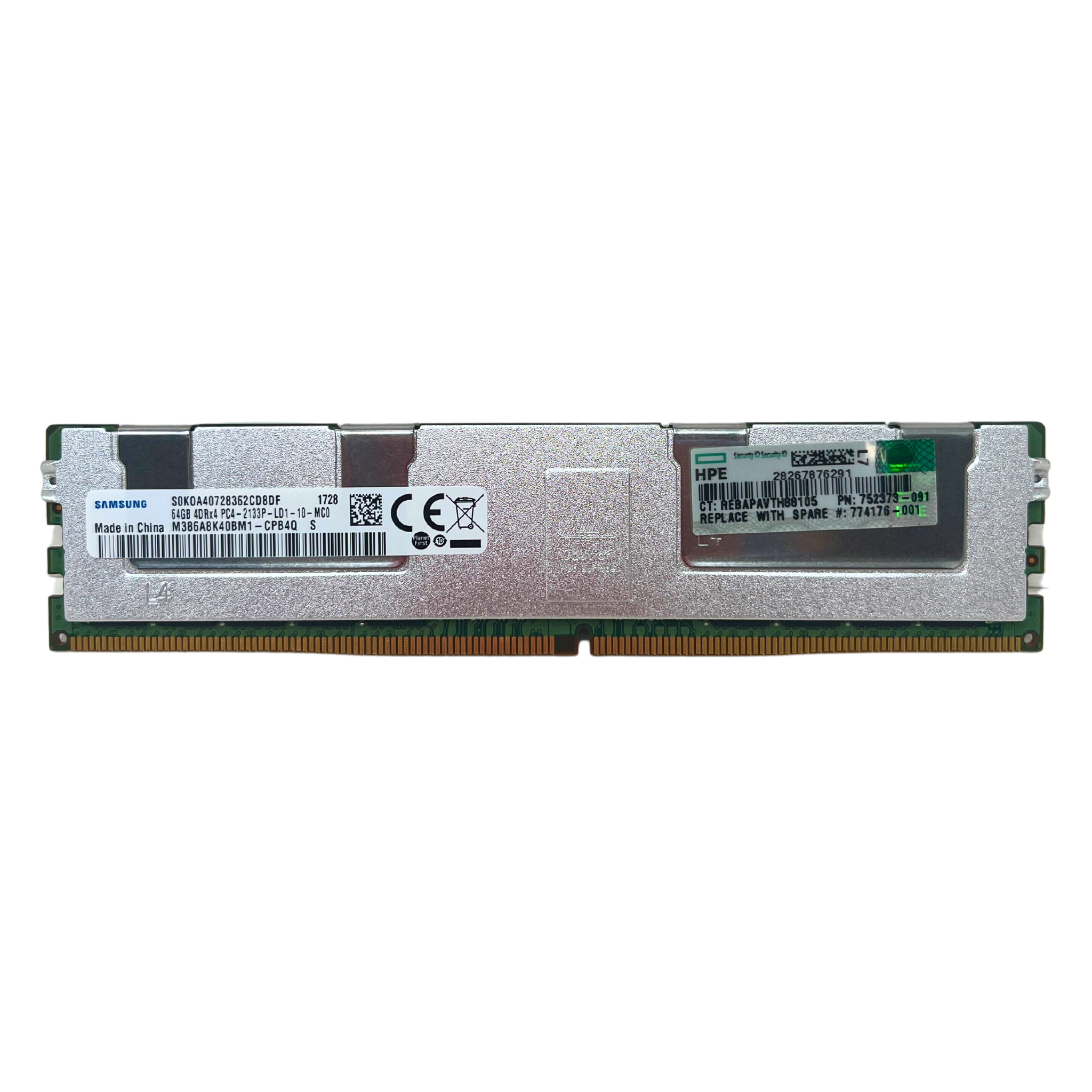 HP 64GB 4DRX4 PC4-2133P-L DDR4 LRDIMM ECC Registered Memory (M386A8K40BM1-CPB0Q - 752373-091)