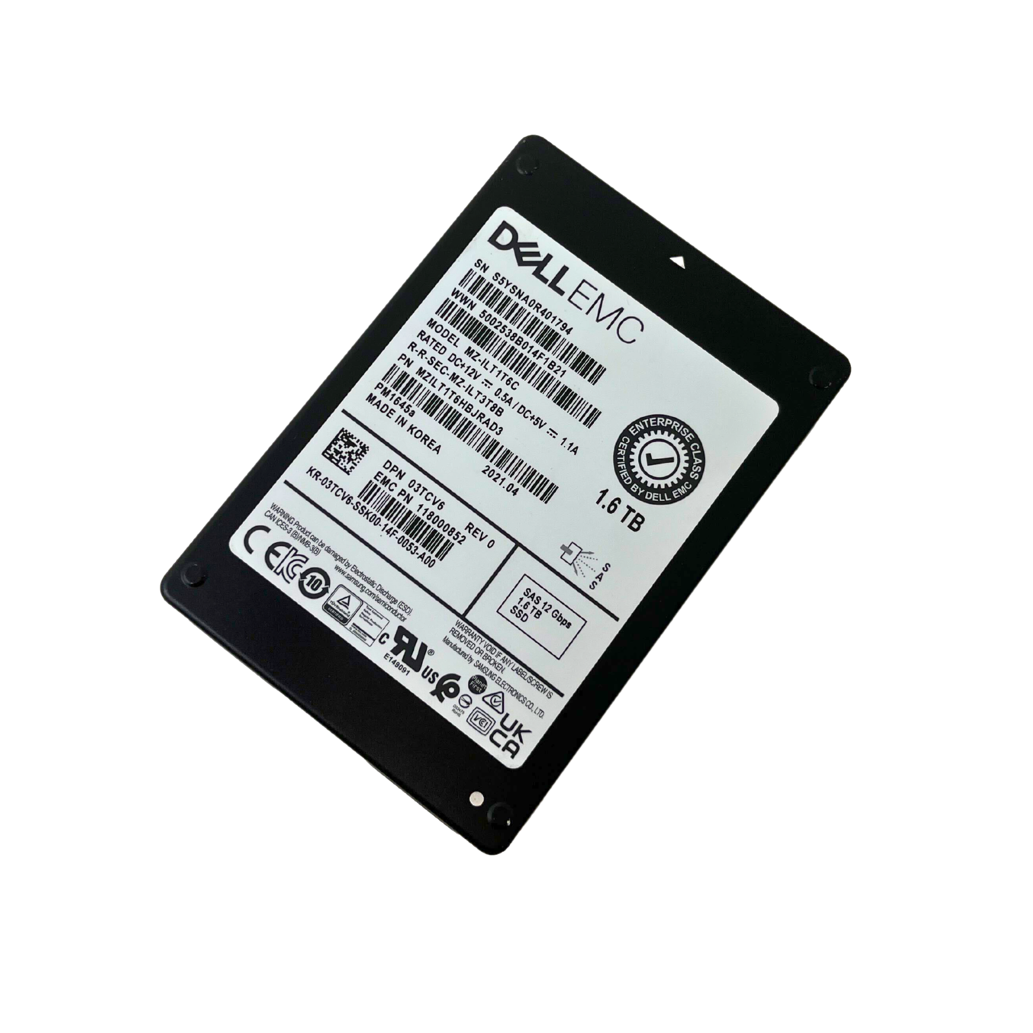  Dell EMC PM1645a 1.6TB SAS 12Gb/s 2.5