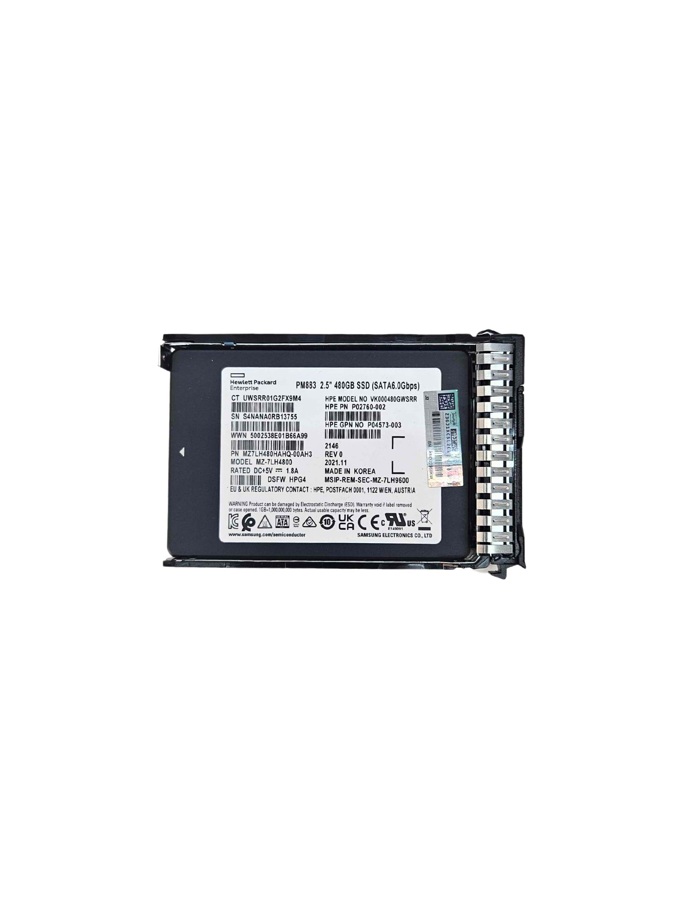 HPE PM883 480GB SATA 6Gbps 2.5