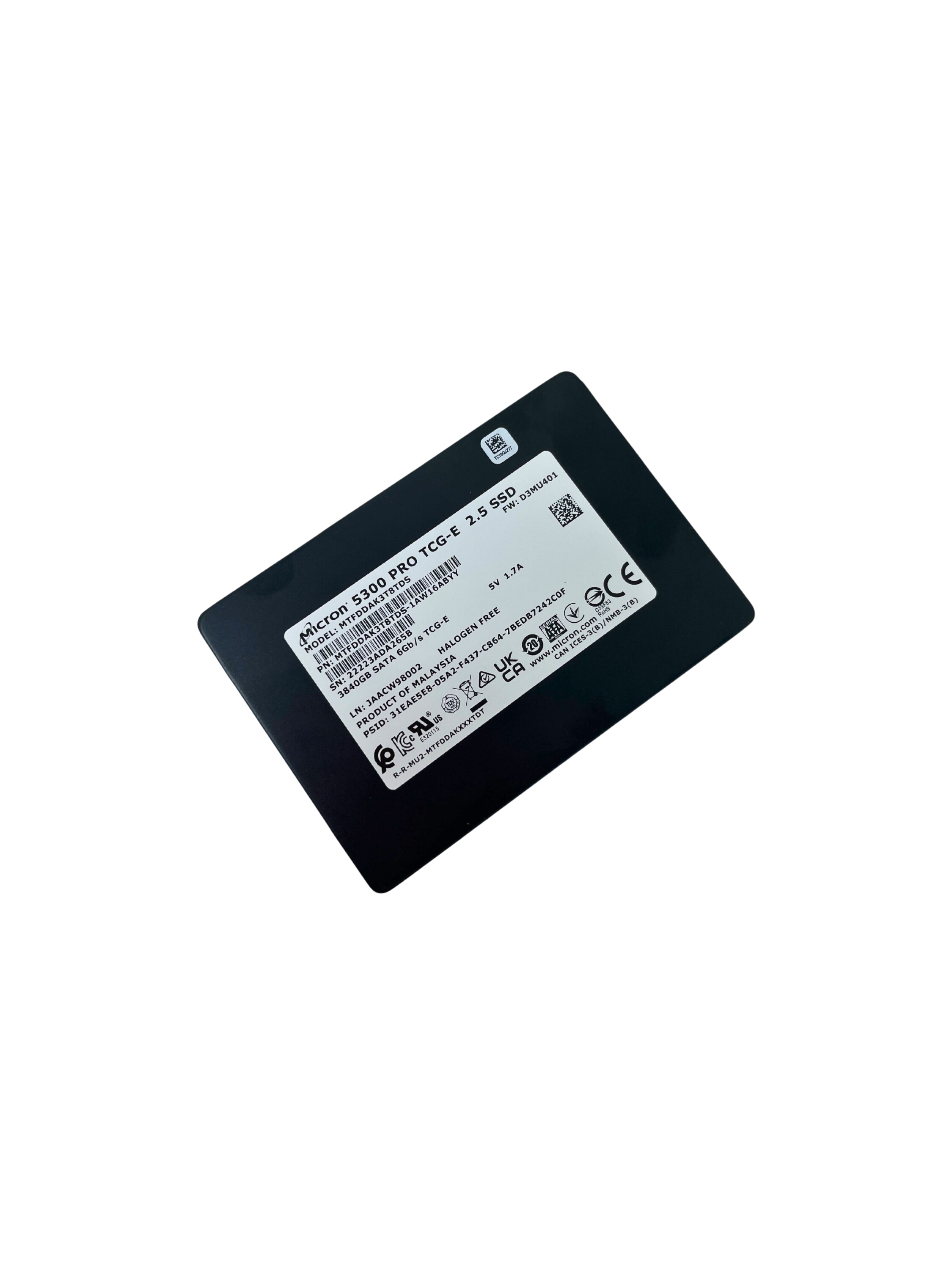 Micron 5300 PRO TCG-E 3.84TB SATA 6Gb/s 2.5
