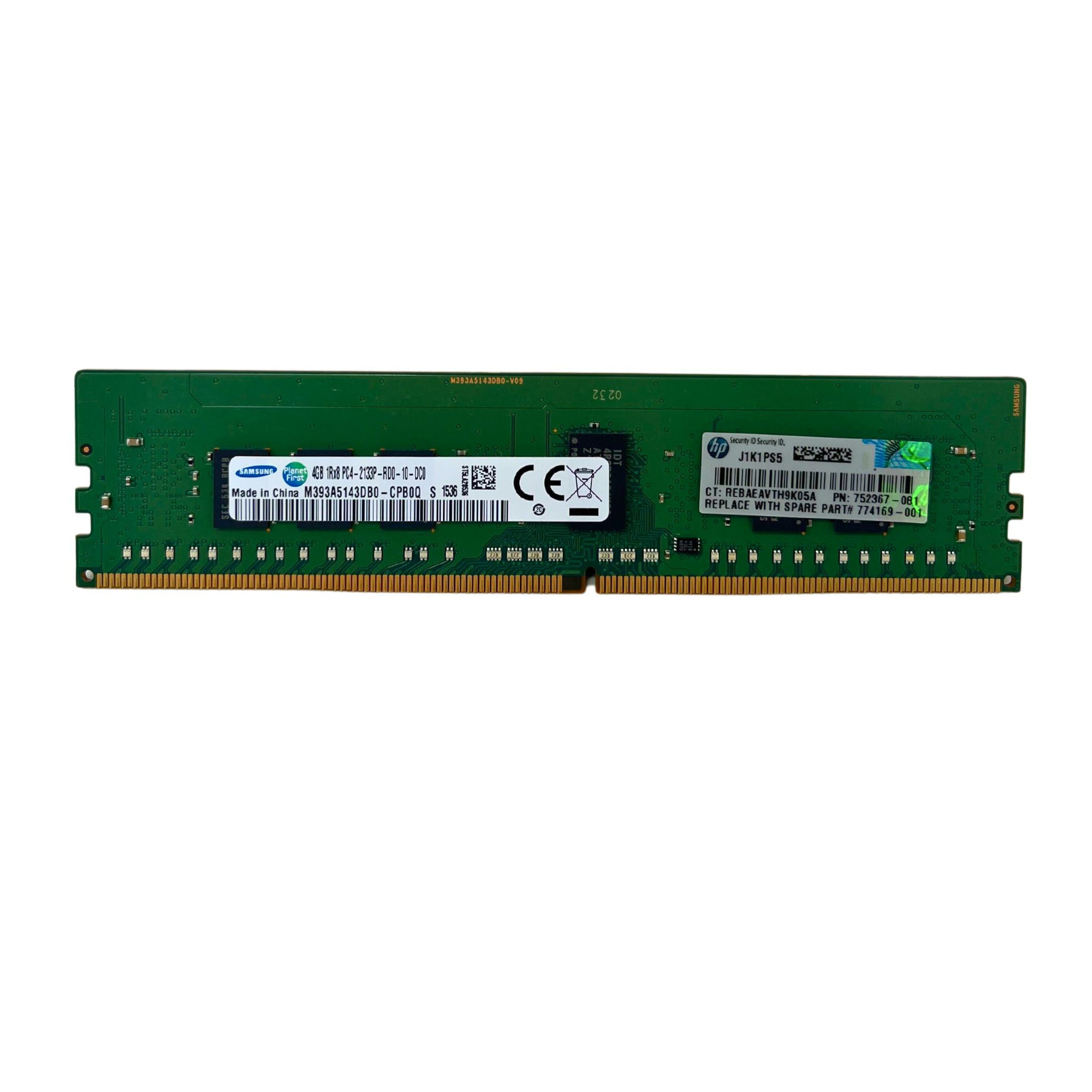 HP 4GB 1Rx8 PC4-2133P DDR4 ECC Registered Memory (752367-081)