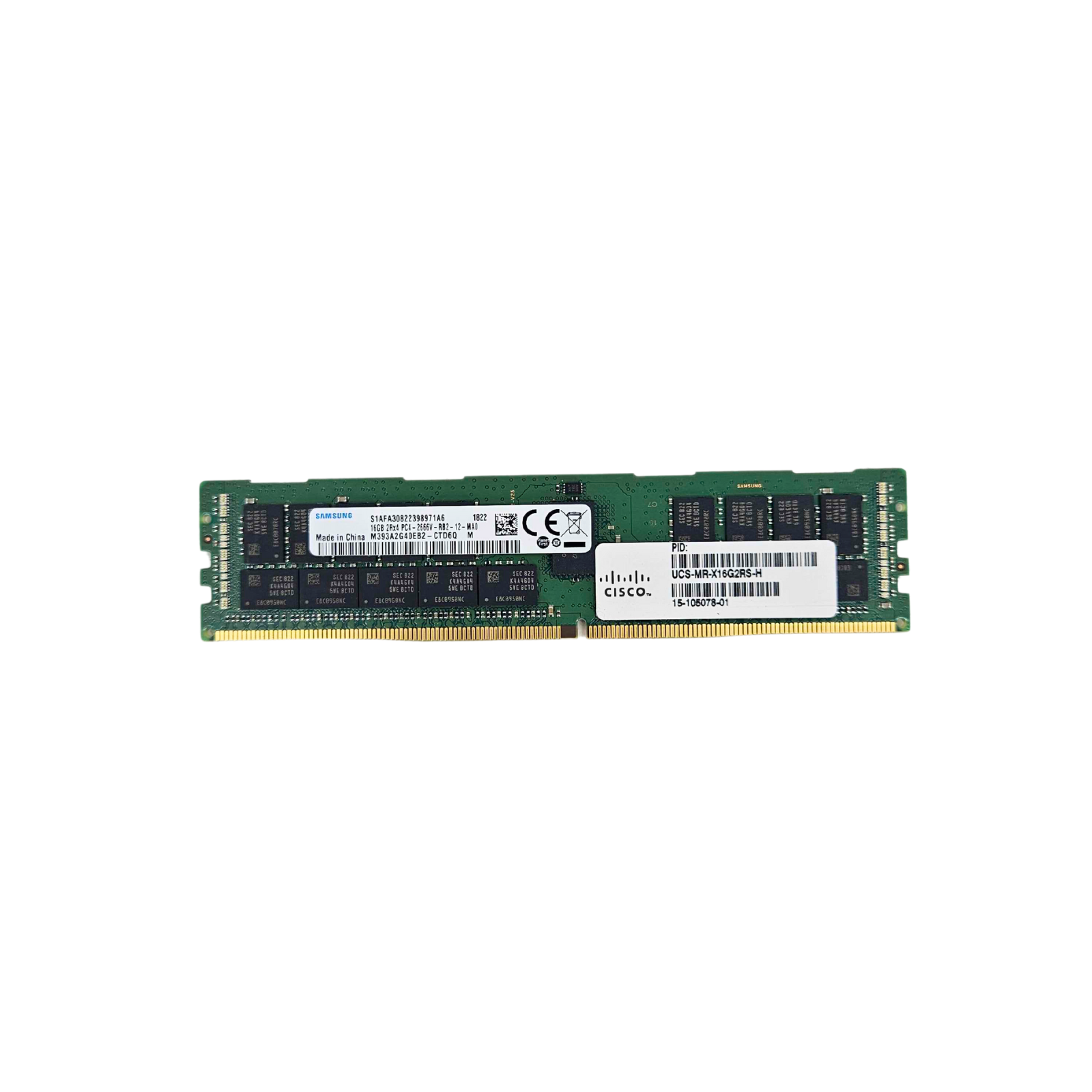 Cisco 16GB 2RX4 PC4-2666V DDR4 ECC Registered Memory (M393A2G40EB2-CTD6Q-CISCO)