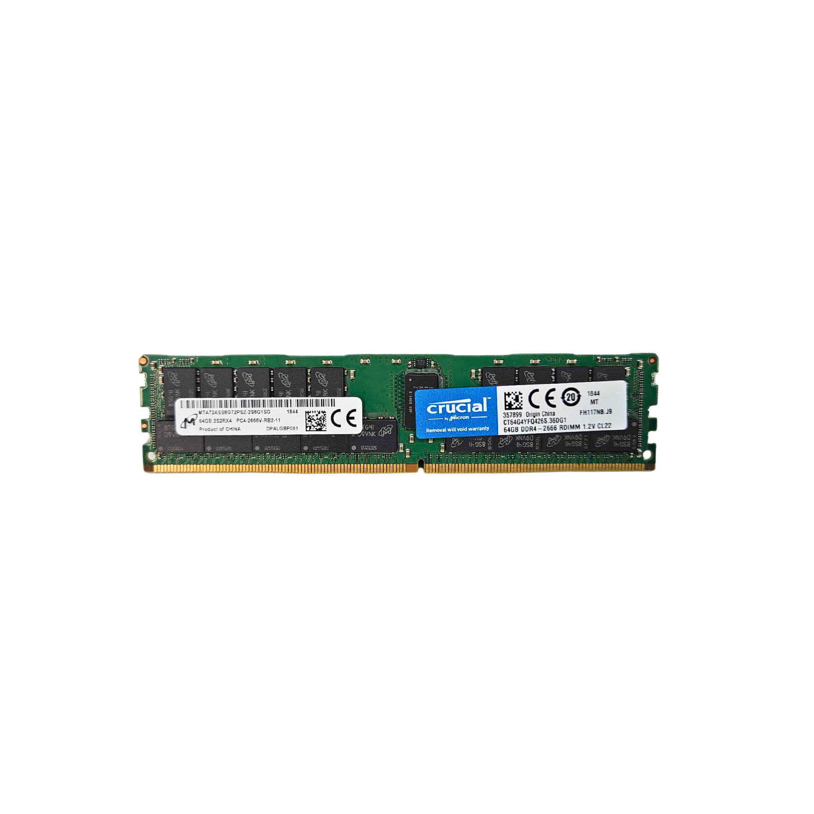 Micron 64GB 2S2Rx4 PC4-2666V DDR4 ECC Registered Memory (MTA72ASS8G72PSZ-2S6G1SG)