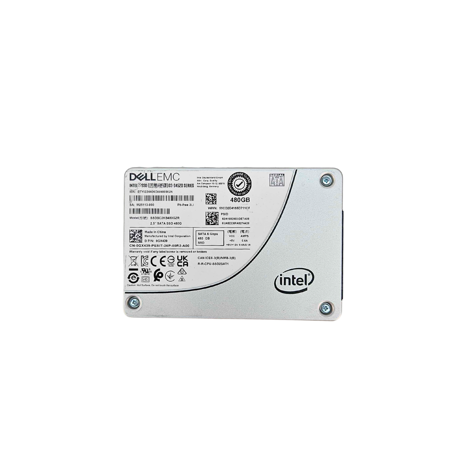 Dell Intel D3-S4520 480GB 2.5